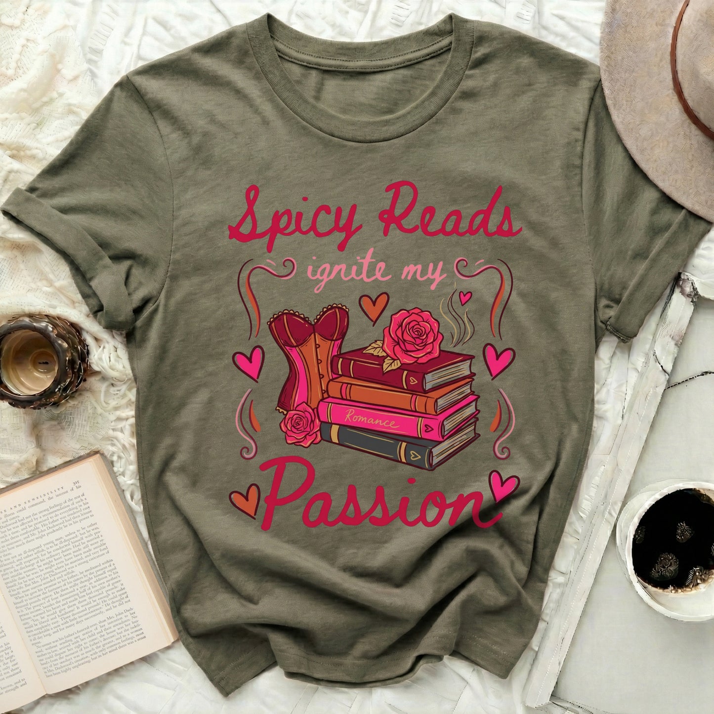 Spicy Reads Ignite My Passion T-shirt for Book Lovers