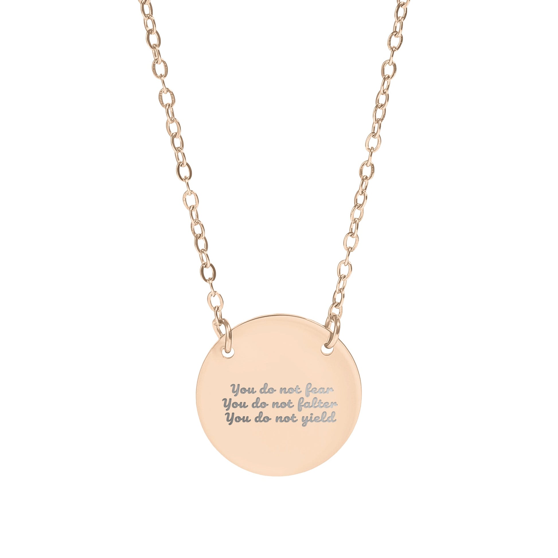 Inspiring Round Pendant Necklace with Uplifting Message