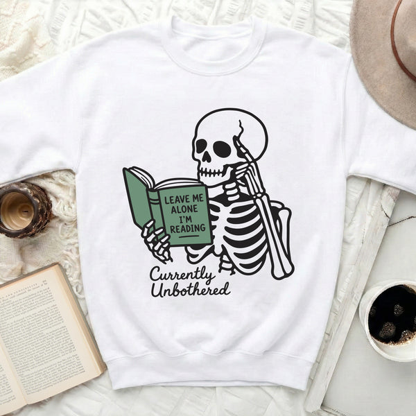 Unbothered Reader Sweatshirt in White