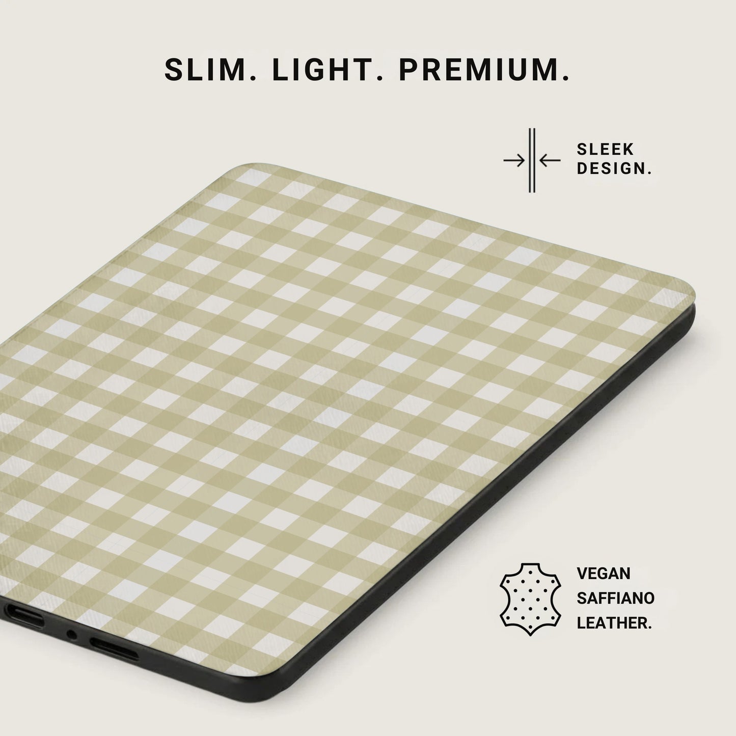 Slim Light Premium Sleek Design Vegan Saffiano Leather