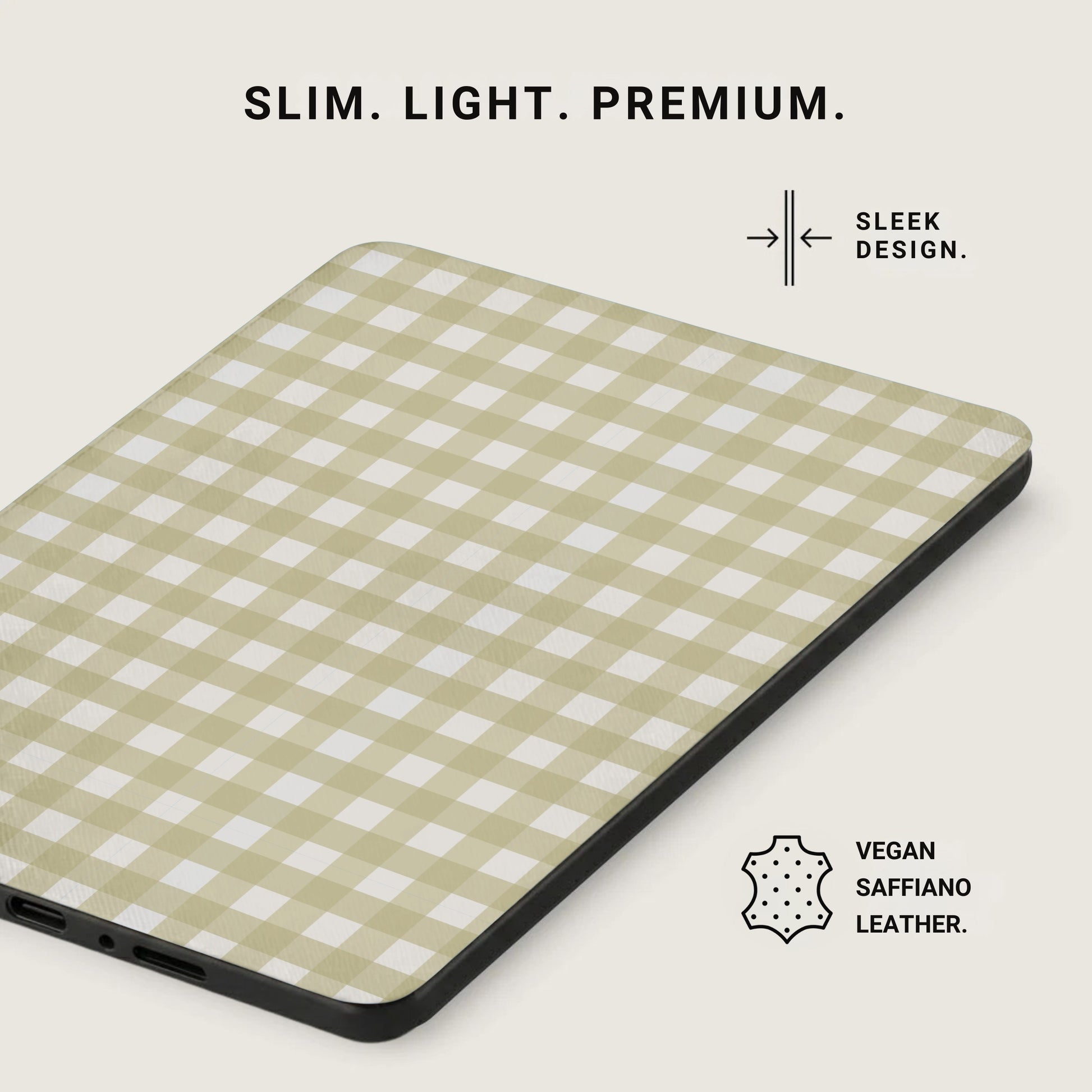 Slim Light Premium Sleek Design Vegan Saffiano Leather