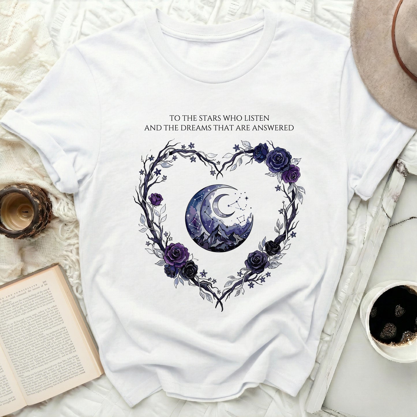 Stars Who Listen Dreams Answered Roses Moon White product type