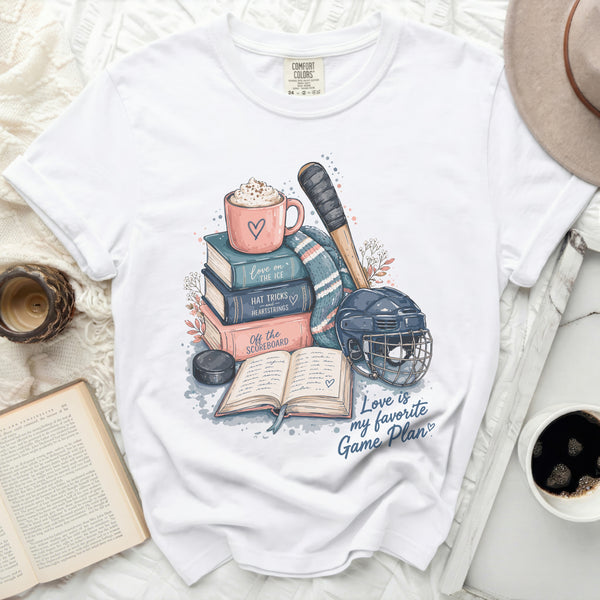 Love Is My Game Plan Hockey Tee in White