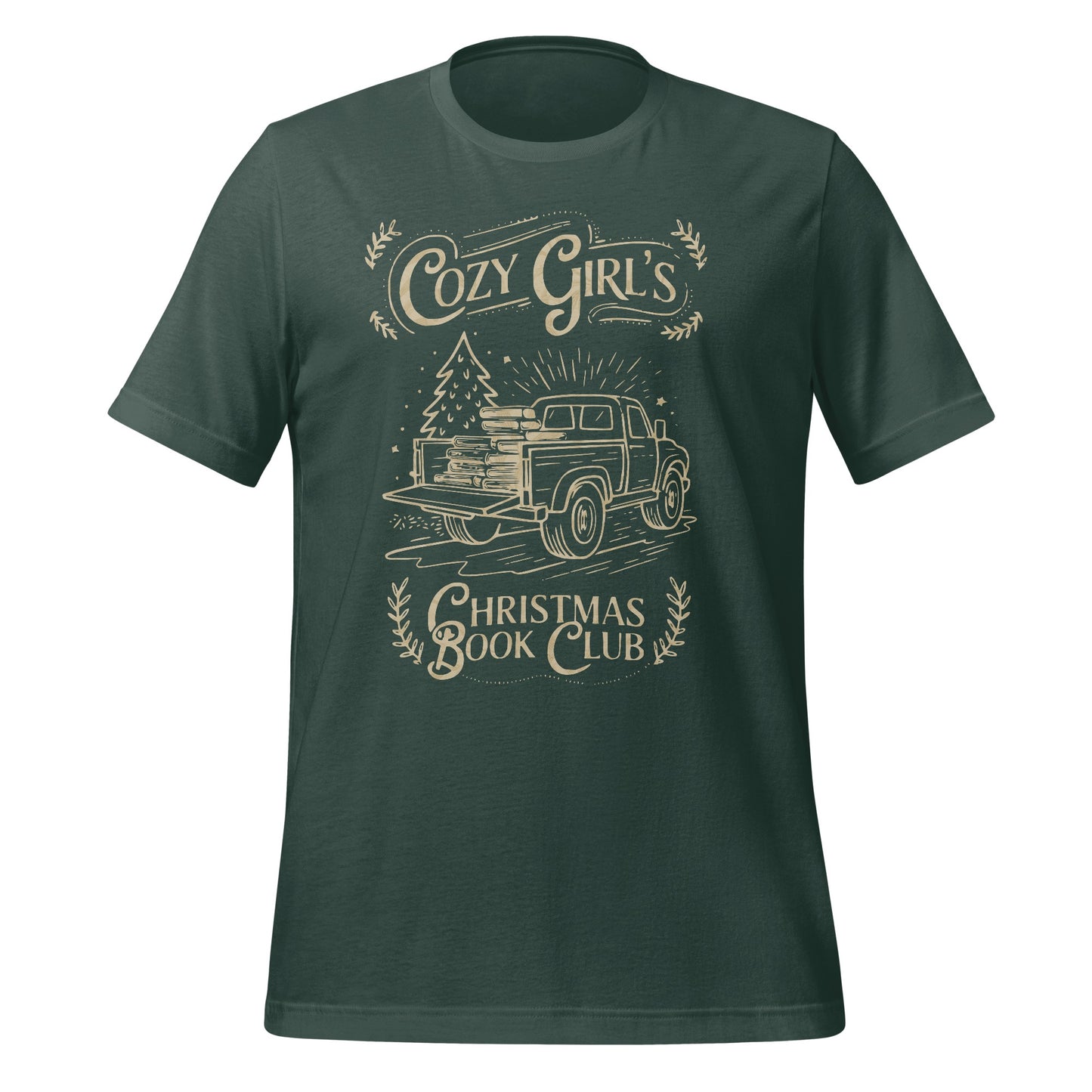 Cozy Girl's Christmas Book Club T-Shirt