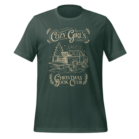 Cozy Girl's Christmas Book Club T-Shirt