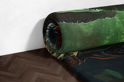 Vibrant Green and Dark Design Rolled Blanket Product