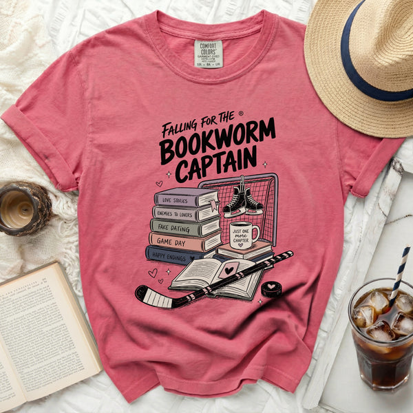 Falling for the Bookworm Captain Tee in Crunchberry