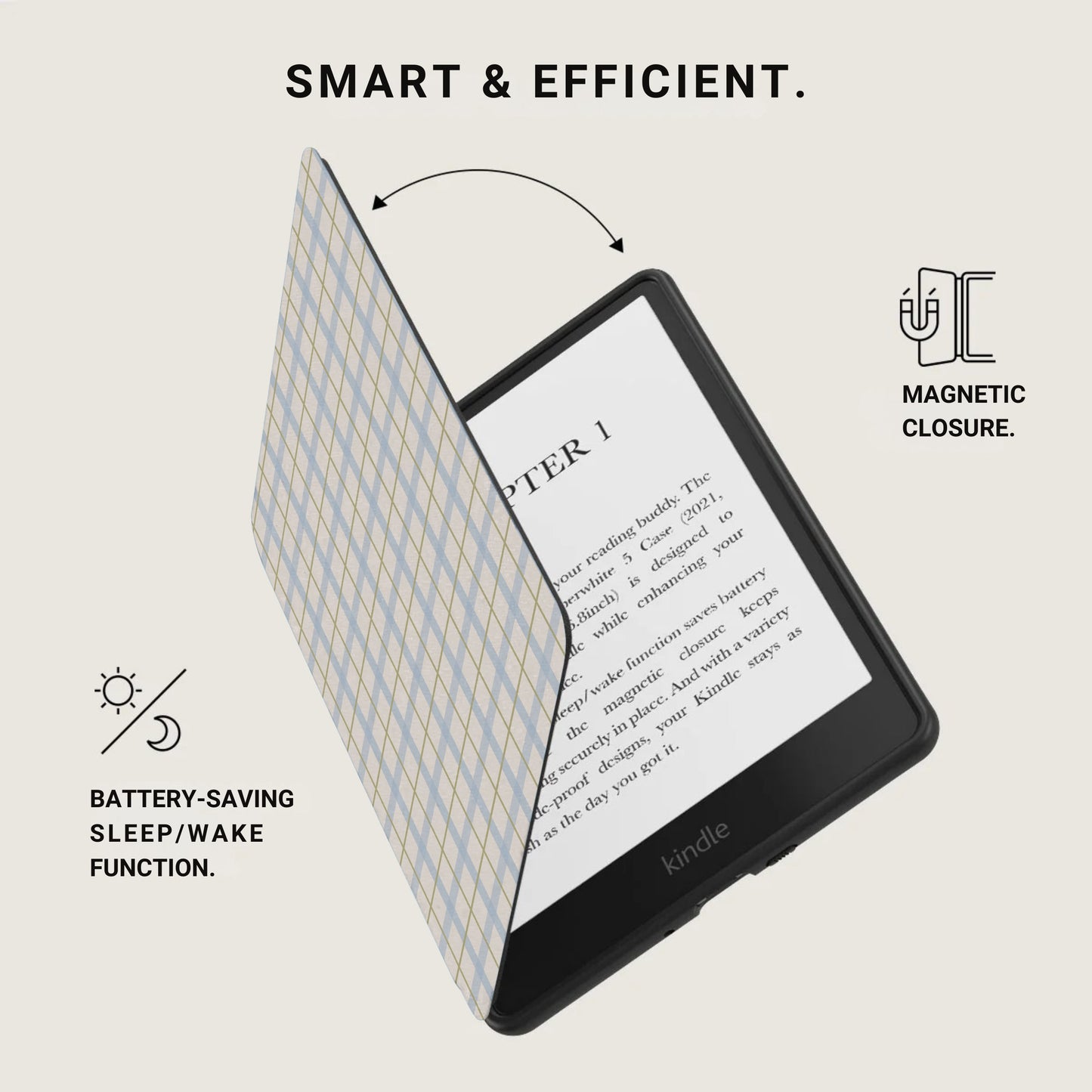 Smart & Efficient Magnetic Closure Kindle Cover