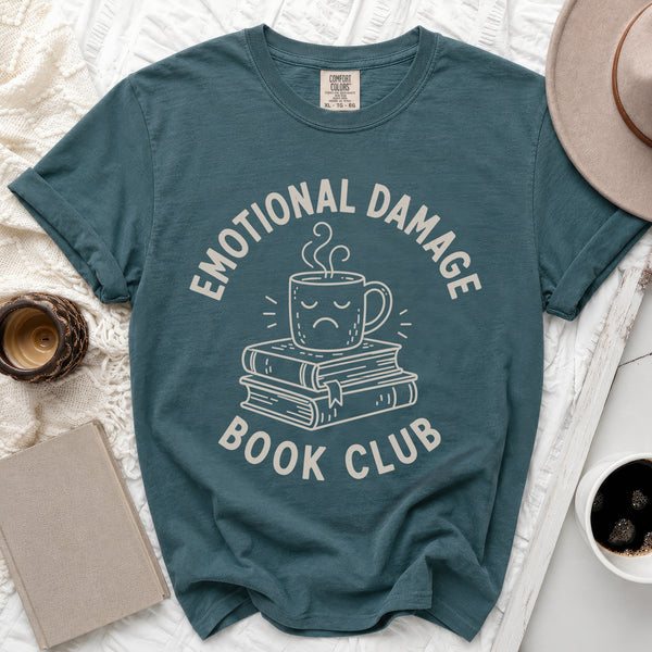 Emotional Damage Book Club Tee in Blue Spruce