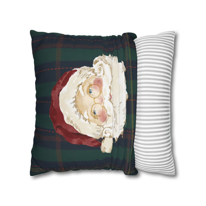 Festive Santa Face with Stripes Decorative Pillow
