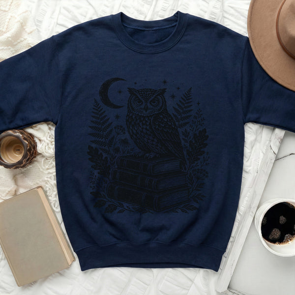 Enchanted Sage Owl Sweatshirt in Navy