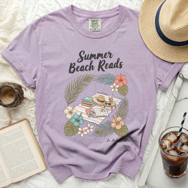 Summer Beach Reads Tropical Tee in Orchid