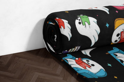 Ghost Patterned Halloween Themed Cozy Blanket Product