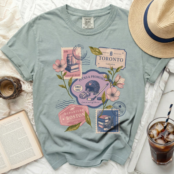 Love on & Off the Ice Tee in Bay
