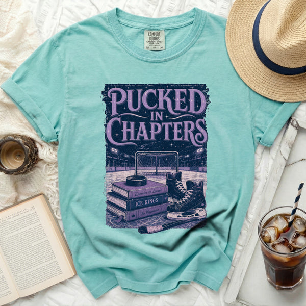 Pucked In Chapters Hockey Tee in Island Reef