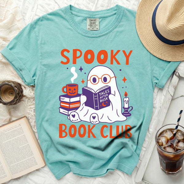 Spooky Book Club Tee in Island Reef