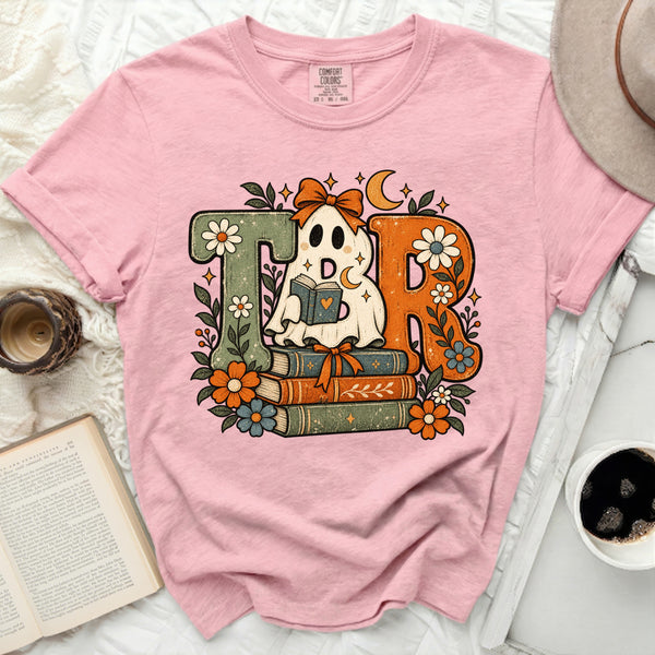 Spooky TBR Ghost Tee in Blossom