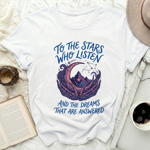 Velaris Skeletal Moon Tee in White