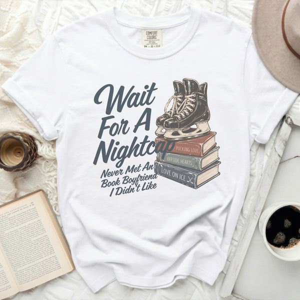 Hockey Nightcap Romance Tee in White