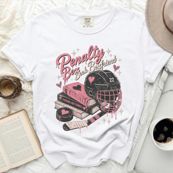 Penalty Box Book Boyfriend Tee in White