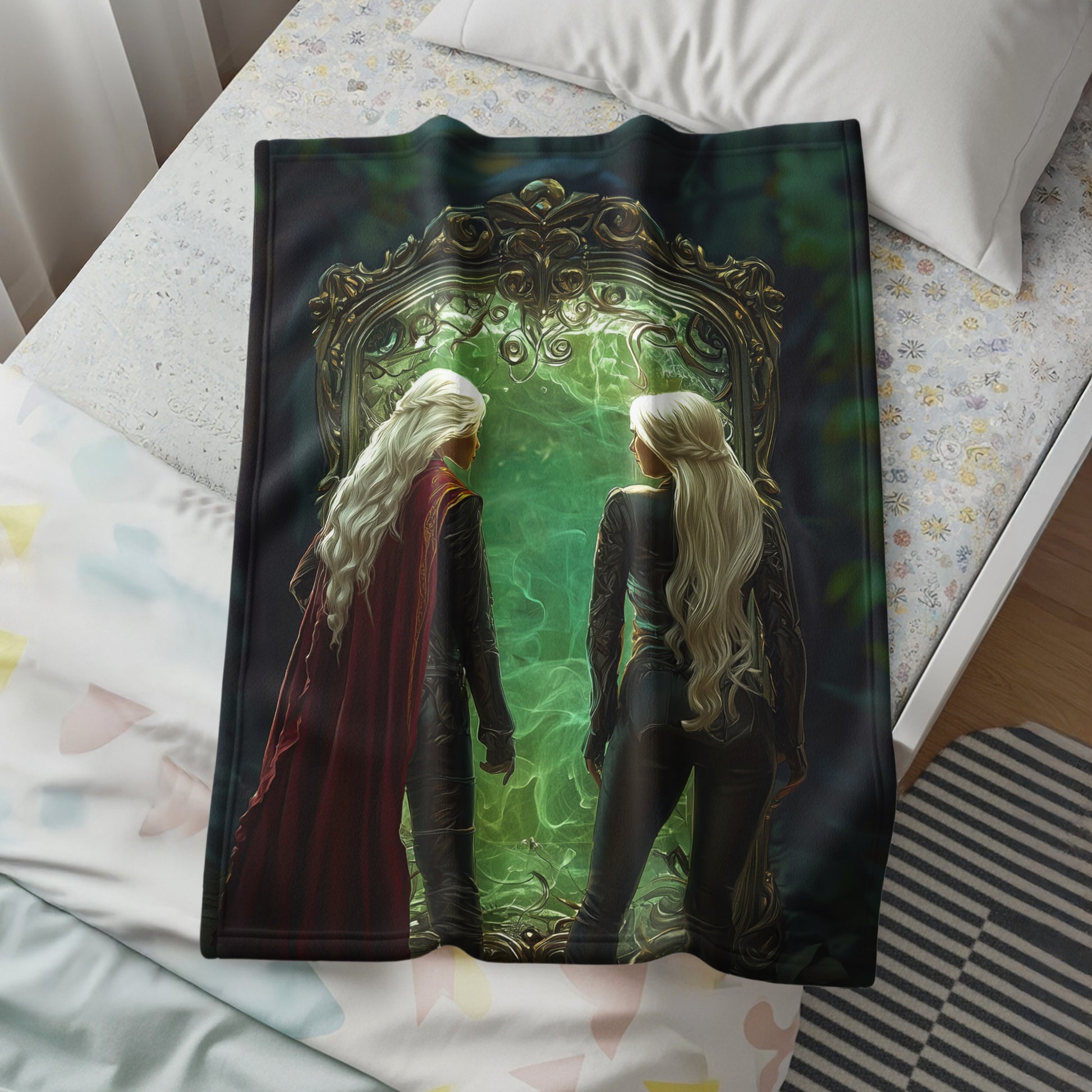 Captivating Fantasy Art Blanket with Mystical Mirror Design