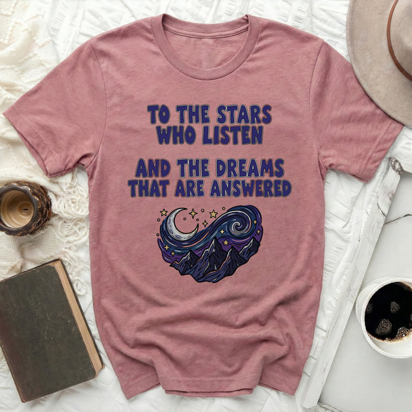 ACOTAR Swirling Dreams Mountain Tee in Heather Mauve