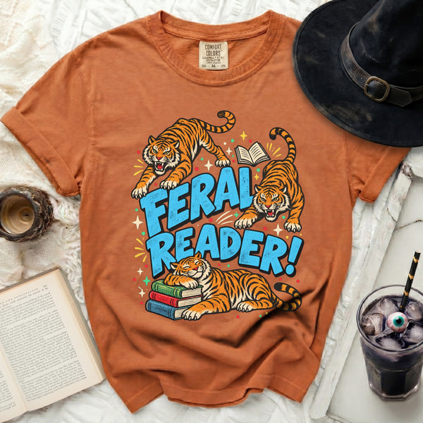 Feral Reader Tee in Yam