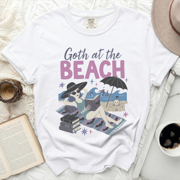 Goth at the Beach Shadows and Sunbeams Tee in White