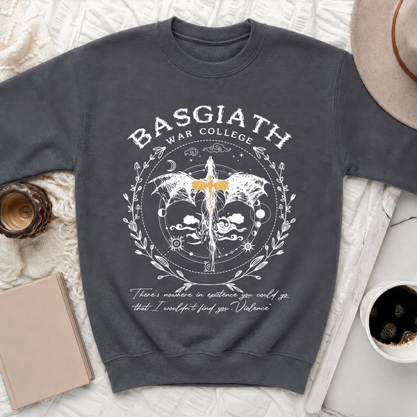 Basgiath War College Crest Sweatshirt in Dark Heather