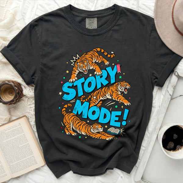 Story Mode Tiger Tee in Black