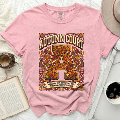 Pink t-shirt with "Autumn Court" and "Vanserra Prythian Athletic Division" graphic.