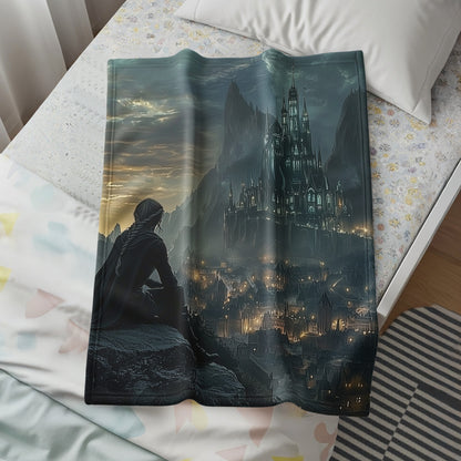 Enchanted Castle Night Sky Print Blanket