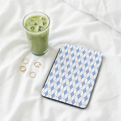 Blue and White Diamond Pattern Tablet Sleeve