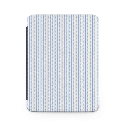 Blue Striped Pattern on White Background Tablet Case