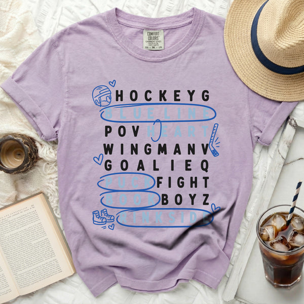 Blueline Wordplay Tee in Orchid