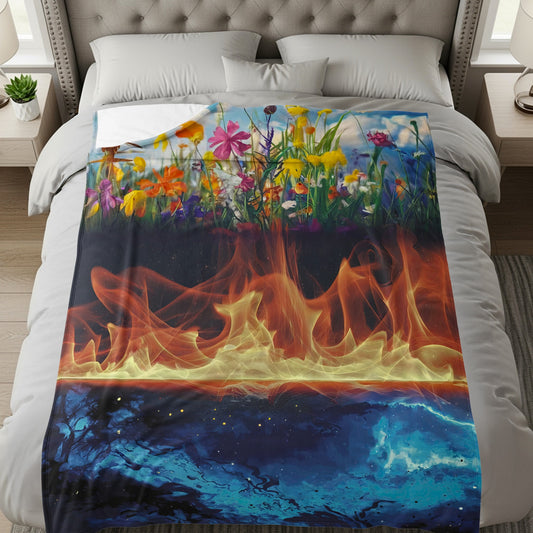 Elements of Nature Fire and Water Bedding Blanket