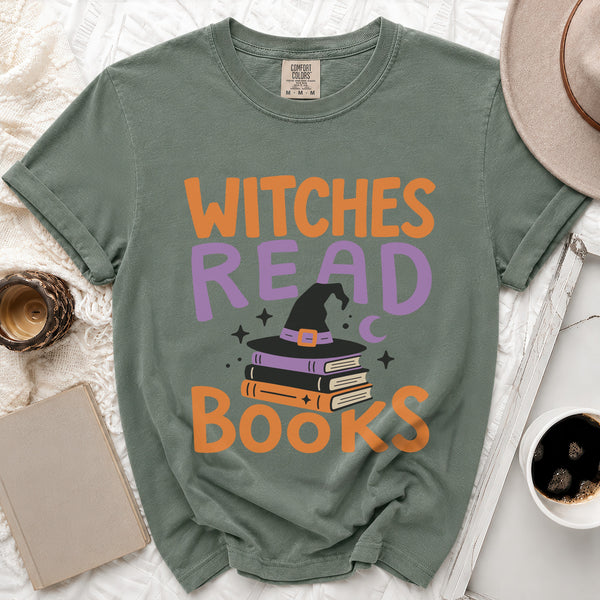 Witches Read Tee in Moss