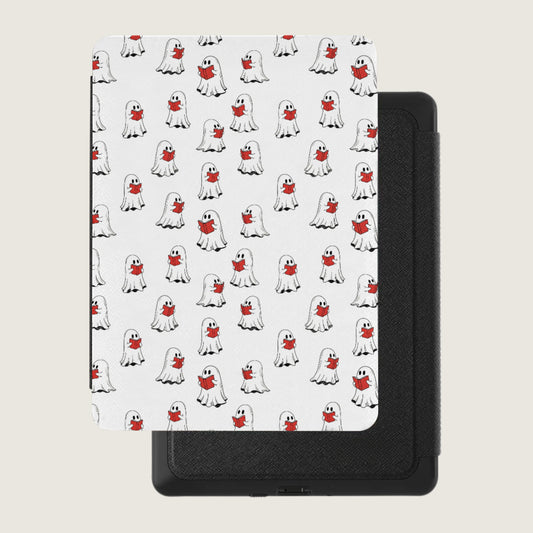 White Reading Ghost Red Book Pattern Cover product type