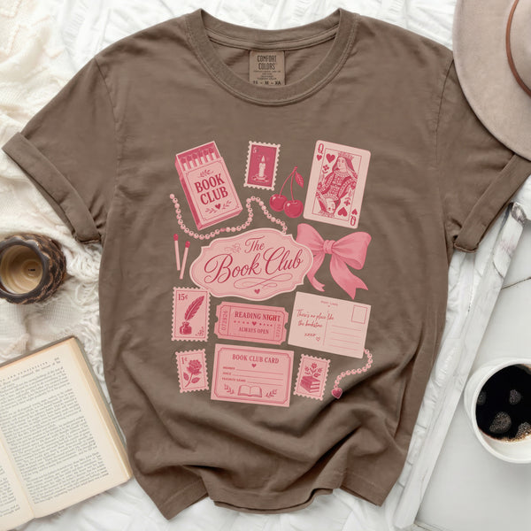 Vintage Reading Club Collage Tee in Espresso