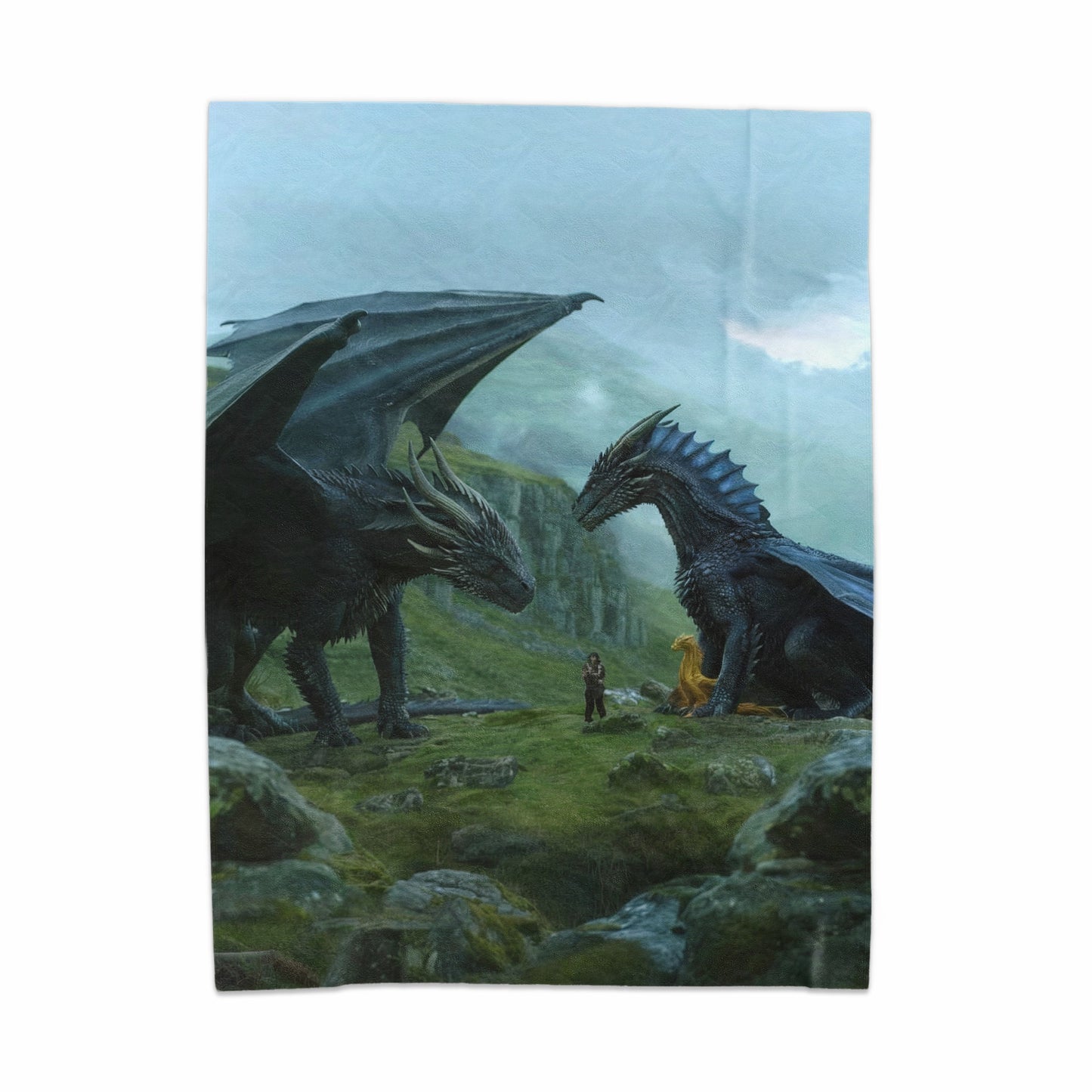 Majestic Dragon Scene with Adventurer blanket
