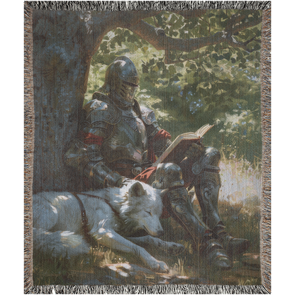 🌳 Tranquil Knight Woven Tapestry Blanket