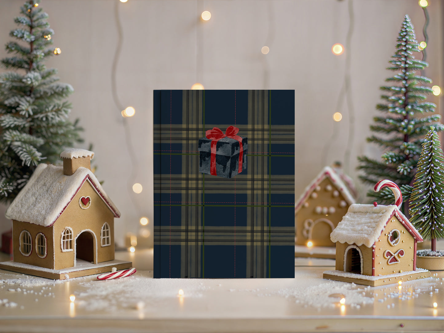 Festive Plaid Holiday Greetings Card for Christmas