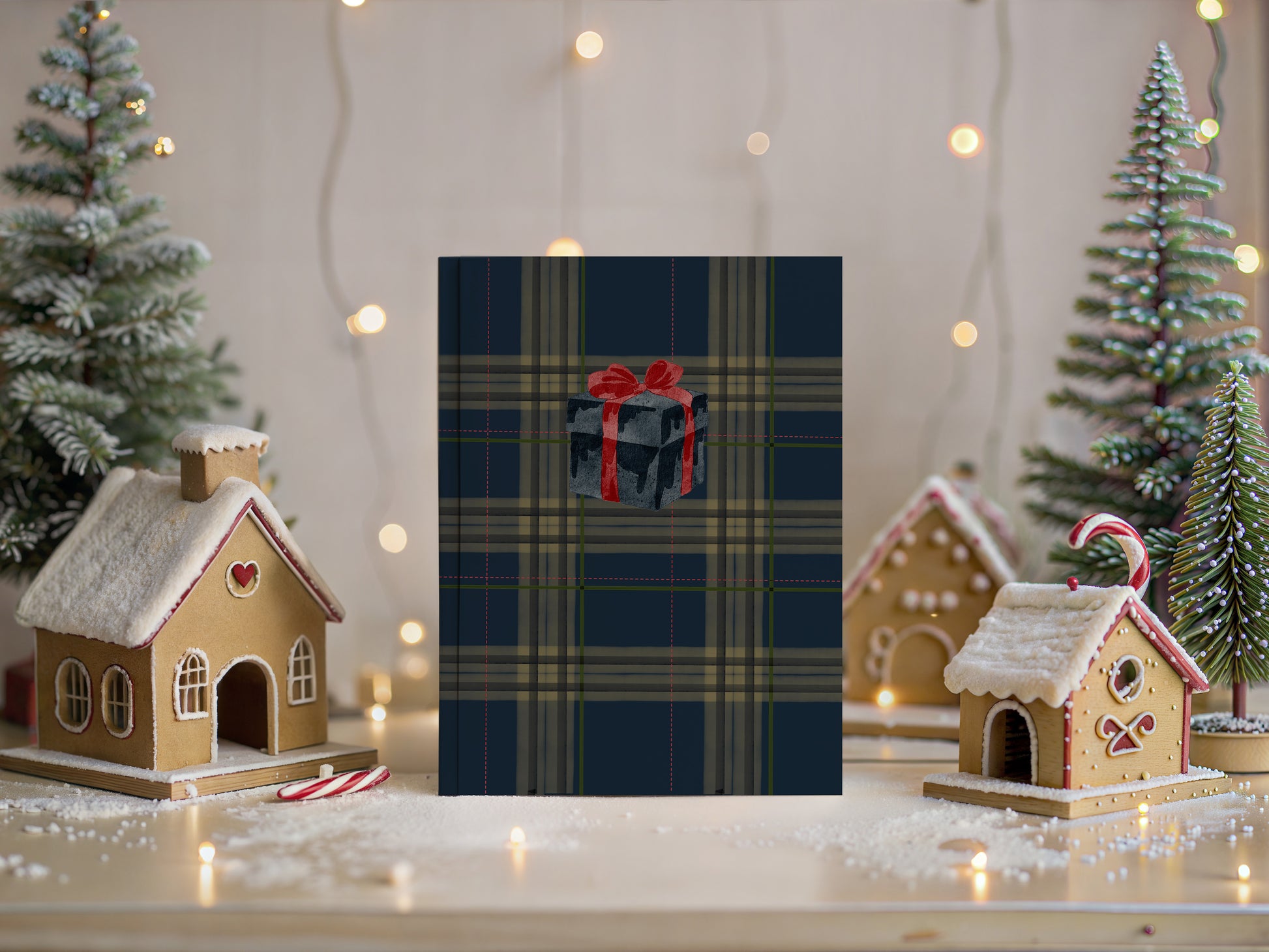 Festive Plaid Holiday Greetings Card for Christmas