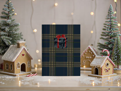 Festive Plaid Holiday Greetings Card for Christmas