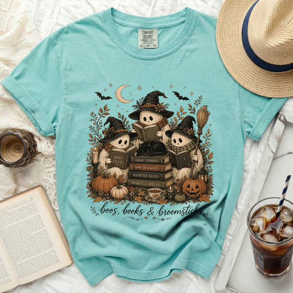 Boos & Books Tee in Island Reef