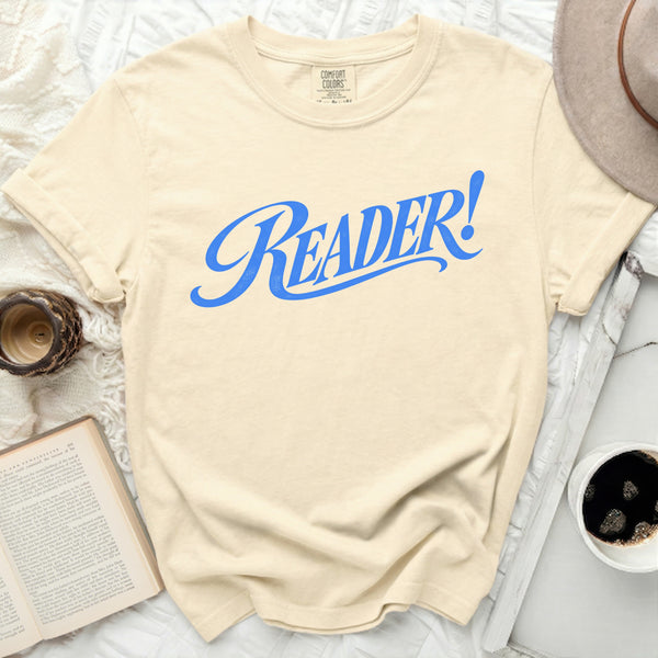 Vintage Retro Reader Tee in Ivory