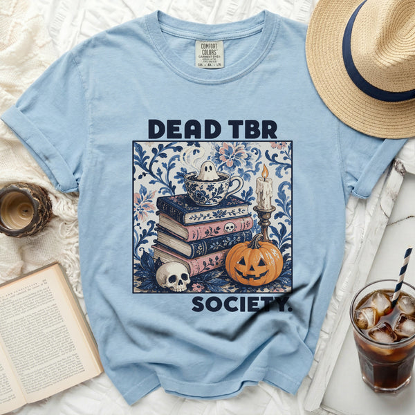Dead TBR Society Tee in Chambray