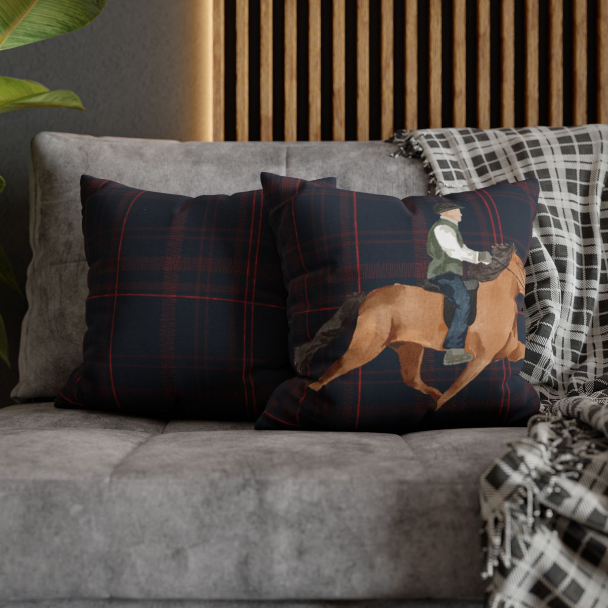 Western Equestrian Accent Throw Pillow Set