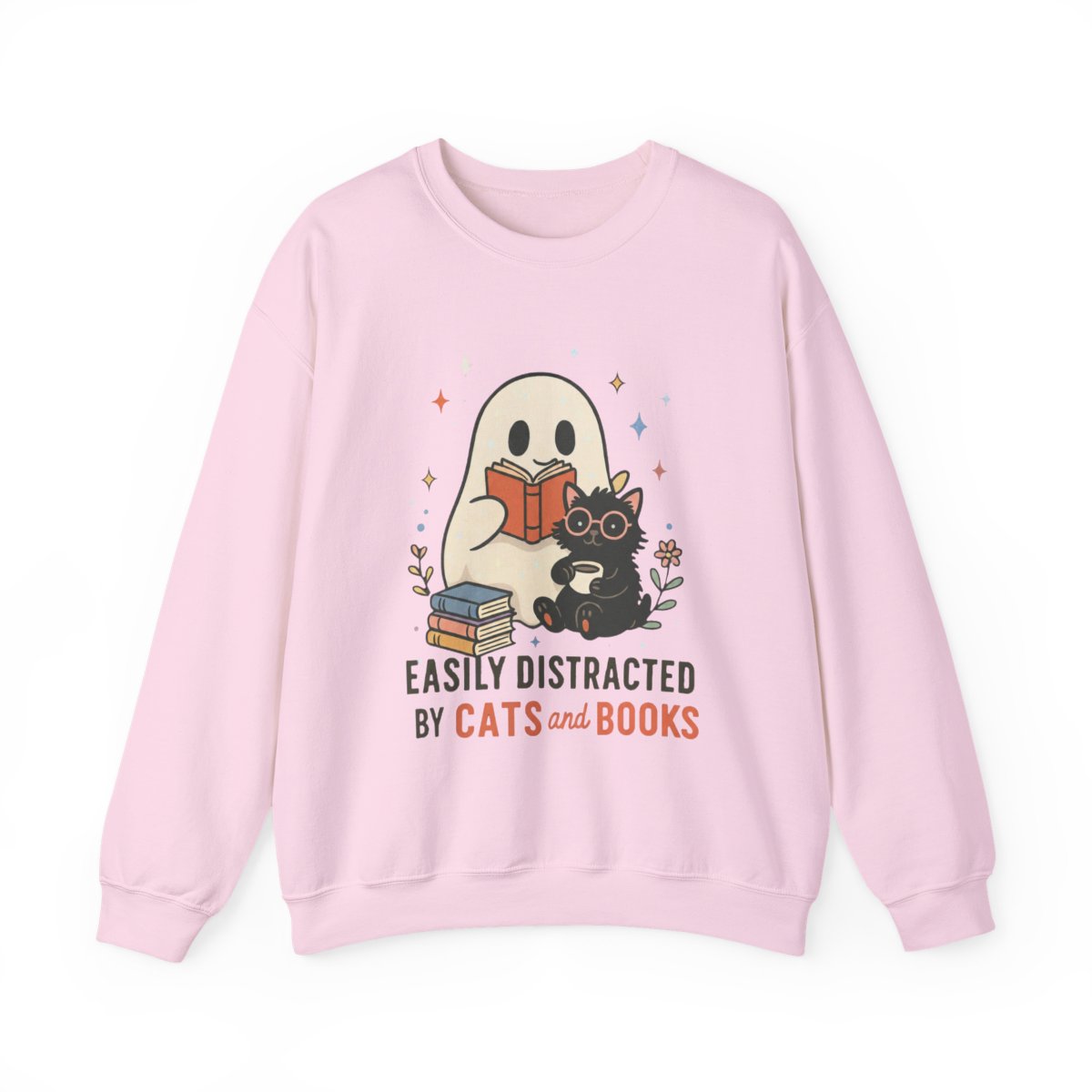 Easily Distracted By Cats and Books Sweatshirt