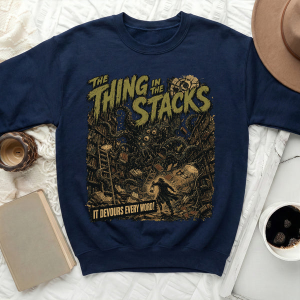 Thing In The Stacks Sweatshirt in Navy